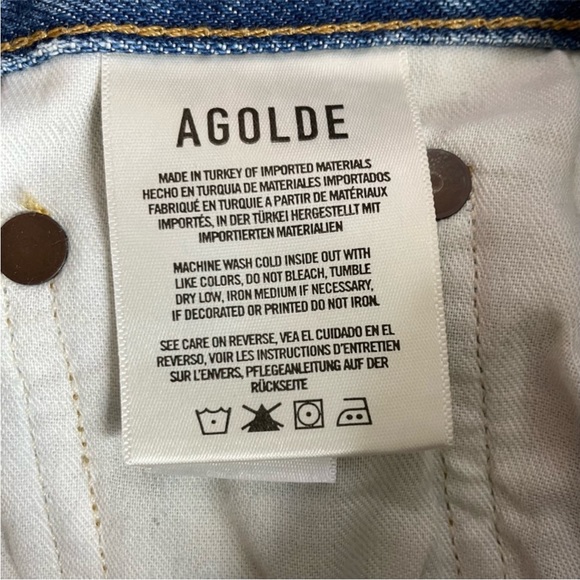 Agolde Riley crop raw hem jeans women’s size 24 - Picture 5 of 10